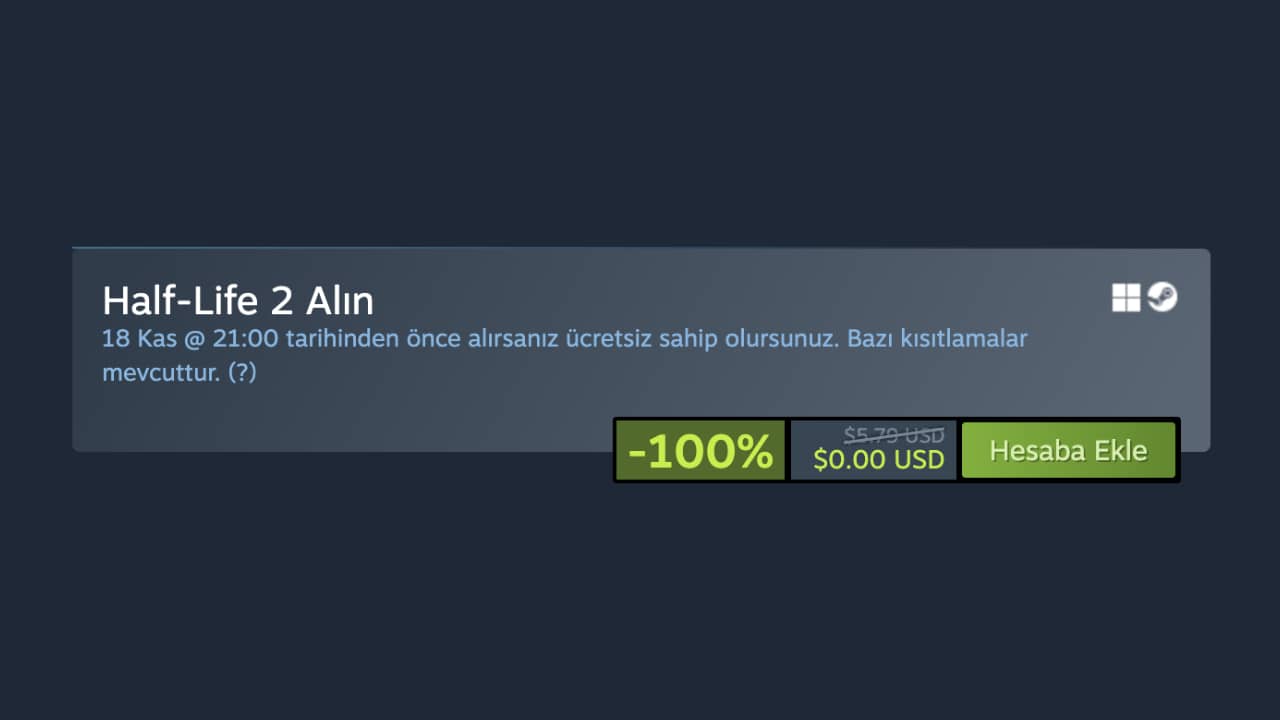 Kaçırmayın: Steam, efsane oyunu fiyatsız dağıtıyor!